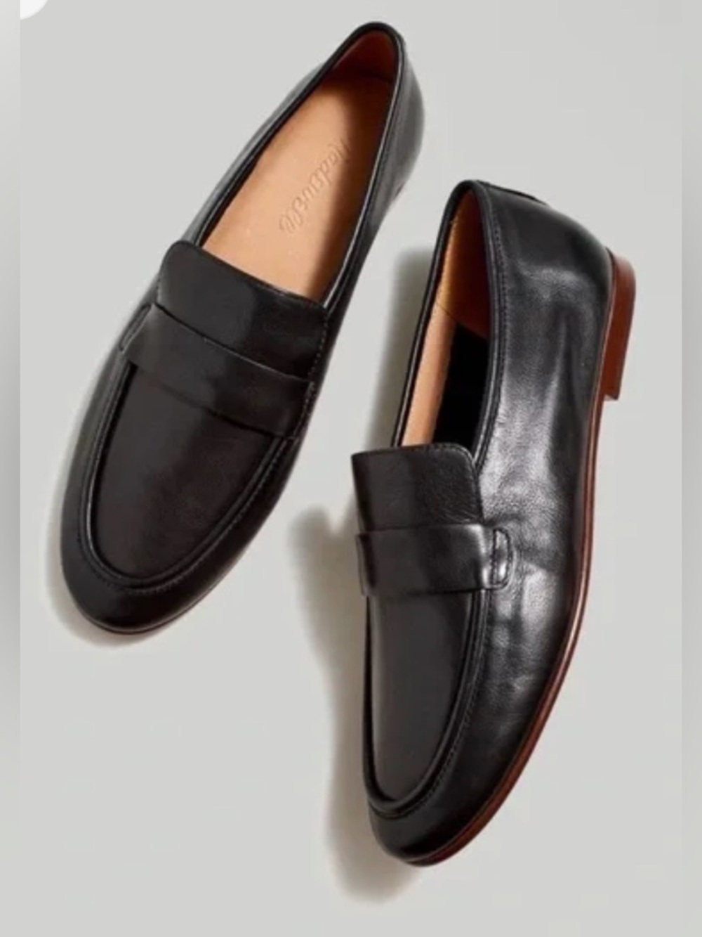 NIB Madewell True Black Lacey Soft Loafer in Leather size 8H (8.5)